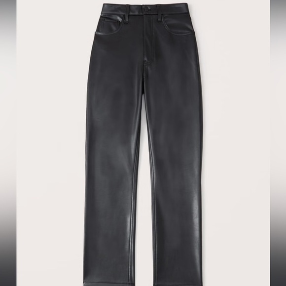 ABERCROMBIE Vegan Leather 90s Straight Pants - Picture 3 of 8